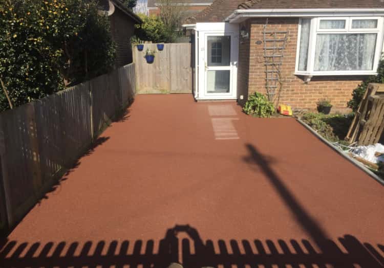 This is a photo of a new Resin bound installed in a patio carried out in a city of Swansea. All works done by Resin Driveways Swansea