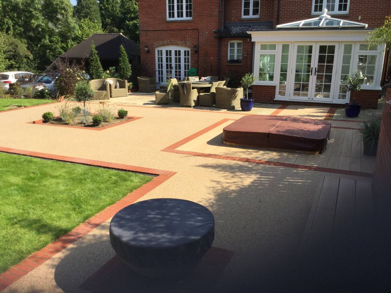This is a photo of a Resin bound patio carried out in Swansea. All works done by Resin Driveways Swansea