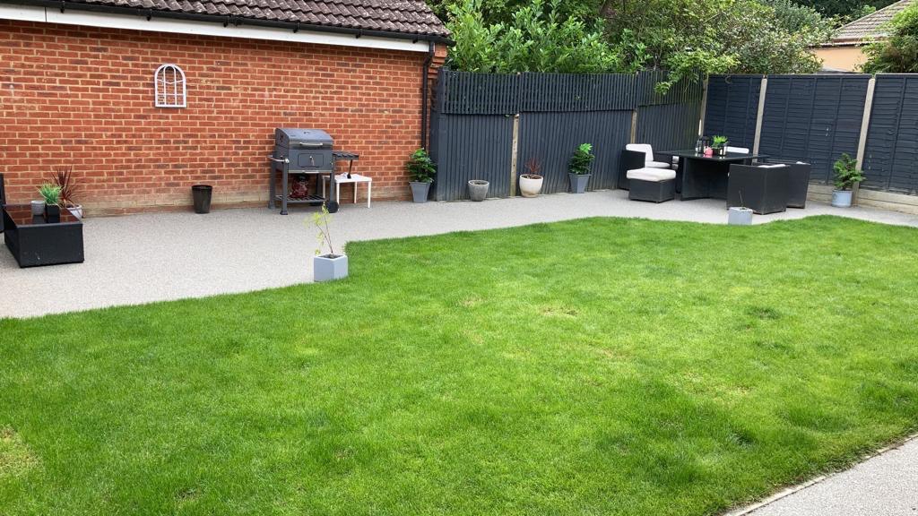 This is a photo of a Resin patio carried out in a district of Swansea. All works done by Resin Driveways Swansea